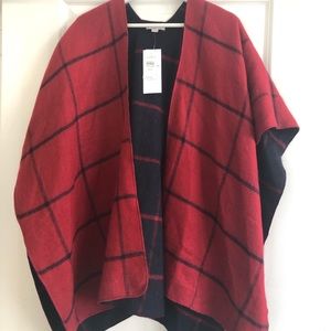 Plaid poncho